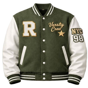 Veste universitaire unisexe de haute qualité, coupe-vent, respirante, décontractée, hiver, brodée, fermeture à boutons, vente en gros - Product Image 1