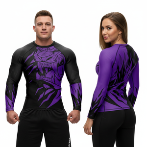 Maillots de sport de compression personnalisés de haute qualité, légers, respirants, grandes tailles, entièrement imprimés, design personnalisé, protection anti-UV flexible - Product Image 3