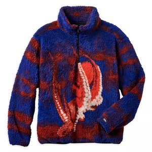 Veste polaire pour homme à col zippé, couleur violette, hiver, sherpa, confortable, chaude, imprimé animal pingouin, pull - Product Image 2