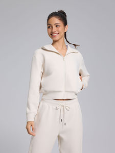 Ventes en gros de sweats à capuche courts pour femmes avec logo personnalisé, 100% coton, imperméables, coupe-vent, séchage rapide, logo sur le devant, grandes tailles, OEM - Product Image 5