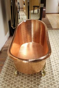 Baignoire autoportante en cuivre ovale, baignoire en métal pour la maison et l'hôtel - Product Image 5