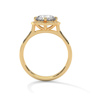 Yellow Gold Oval <b>Diamond</b> Engagement <b>Ring</b> Flower Prong Setting Classic Women's Fine Jewelry - Product Image 2