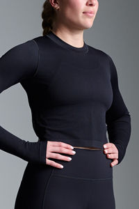 เสื้อยืดแขนยาวลำลองผู้หญิง คอกลม ผ้าฝ้ายยืด แฟชั่นเรียบง่าย - Product Image 4