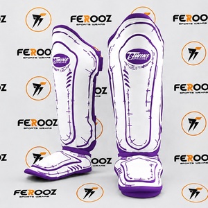 Protège-tibias blancs et oranges de qualité supérieure, équipement de protection professionnel pour le sparring, le MMA, la boxe, OEM pour la lutte - Product Image 4