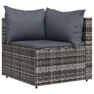 4-Piece Gray Poly <b>Rattan</b> Patio Lounge Set with <b>Cushions</b> Elegant Garden Sets - Product Image 4