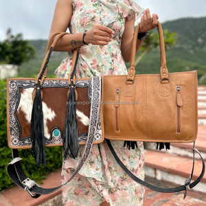 Bolso de mano con flecos de piel de vaca occidental, bolso tallado a mano con estilo, bolsos superventas para mujer, multiusos - Product Image 5