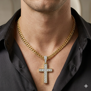 สร้อยคอจี้พระเยซูประดับเพชรโมอิสซาไนต์ชุบทองคำขาว 925 สไตล์ฮิปฮอปสุดเทรนดี้ สำหรับงานปาร์ตี้ - Product Image 3