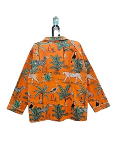 Pyjamas de luxe en coton pour femmes Vêtements de nuit confortables à imprimé jungle Ensemble de pyjama de vêtements de nuit confortables faits à la main - Product Image 4