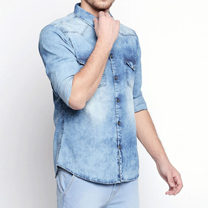 Chemises pour hommes personnalisées 2026 – Chemises décontractées en coton 100 % de couleur unie pour hommes, style western ample, manches longues - Product Image 3
