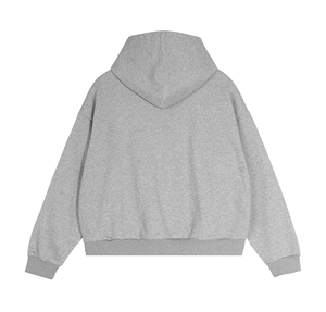 Hoodie zippé ample brodé à blocs de couleurs contrastées en molleton 100% coton pour l'hiver - Product Image 2