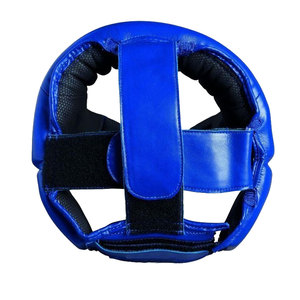 Protector de Cabeza de Boxeo Azul con Logotipo Personalizado, Casco Protector de Cuero PU con Cierre de Velcro - Product Image 4