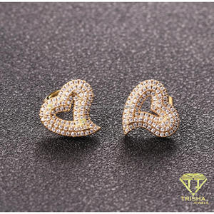 Wholesale 925 <b>Sterling</b> <b>Silver</b> Moissanite Diamond <b>Heart</b> Shaped Stud <b>Earrings</b> Luxury Fashion Jewelry For Retailers And Resellers - Product Image 2