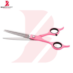 กรรไกรซอยผมดีไซน์บางเฉียบ ด้ามจับพลาสติกสีชมพู สำหรับช่างตัดผมมืออาชีพ  ใบมีดสแตนเลส อุปกรณ์ทำผม - Product Image 3