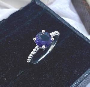 Bague en argent sterling 925 avec améthyste, faite à la main, sertie à griffes, style bohème, bijou en pierre naturelle, cadeau pour femme - Product Image 3