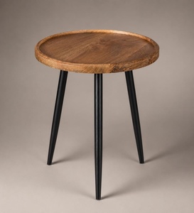 Wood <b>Coffee</b> <b>Table</b> Black Metal <b>Legs</b> Modern Design Living Room Furniture Indoor Use Durable Decorative Accent <b>Table</b> J N Crafts - Product Image 3