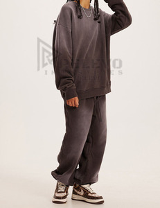Survêtement à capuche pour homme, taille plus, 2 pièces, 100% coton, séchage rapide, respirant, léger, décontracté, avec poches latérales - Product Image 3