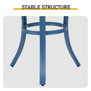 Tavolino Rotondo Blu Navy per Esterni, Piccolo Tavolo in Metallo per Patio/Caffè, Adatto per Uso Interno ed Esterno - Product Image 2