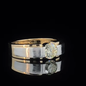 Bague pour homme en diamant cultivé en laboratoire 1 CT, coupe ronde, or massif 14 carats, certifiée IGI - Product Image 1