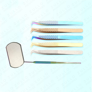 Pince à épiler pour extensions de cils de haute qualité avec revêtement diamanté, 6 couleurs, en acier inoxydable, pointe volume, kit d'outils durables pour cils - Product Image 2