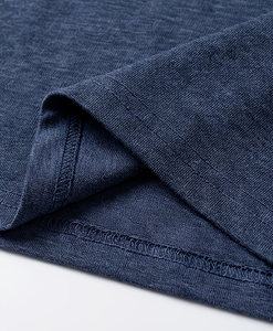 Men's V-Neck Short Sleeve Solid for Cotton Casual T-Shirt Regular Fit Breathable Enzyme Wash Jersey Fabric 180g Eco-Friendly - Product Image 6