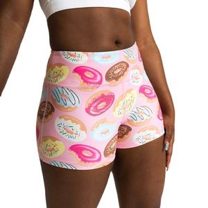 Pantalones cortos de gimnasio de cintura alta personalizados para mujer, transpirables, ecológicos, Spandex/poliéster, ajustados, para Yoga, Fitness, ropa deportiva de verano - Product Image 1