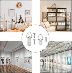 Crochet de suspension en acier zingué argenté en forme de D pour cadres photo, idéal pour le commerce de détail et les industries générales (OEM/ODM) - Product Image 3