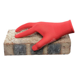 Guantes de poliéster sin costuras con puntos de PVC en la palma, longitud estándar hasta la muñeca, agarre duradero para tareas de embalaje, logística y mecánica. - Product Image 4