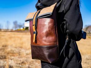 Top Rated Leather <b>Roll</b> Top Bag Best Seller Laptop Rucksack For Alibaba Wholesale Buyers LTBP-0281 - Product Image 3