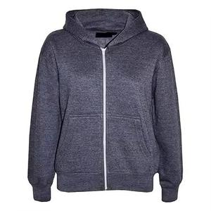 Sweat-shirt unisexe à capuche avec fermeture éclair, couleur unie, polaire 100% coton, coupe classique, décontracté, coupe-vent, avec poche, pour l'hiver - Product Image 1