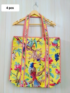 Luxury Handmade Quilted Cotton Shoulder Tote <b>Bags</b> for <b>Women</b> Stylish Block Print Sustainable Luggage Tote <b>Bag</b> Washable - Product Image 1