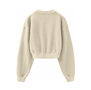 Cuello alto de mujer de alta calidad, cremallera, corto, sudaderas con capucha para mujer, conjunto de sudaderas con Top corto, nuevo diseño de algodón suave - Product Image 5