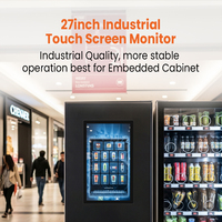 Monitor Táctil Industrial PCAP de 27 Pulgadas Full HD 1080P IP65 con Pantalla Frontal True-Flat para Máquinas Expendedoras Automatizadas y Kioscos de Autoservicio