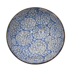 Bol à servir en coquille de noix de coco avec motif sculpté à la main, finition écologique, surface raffinée pour une utilisation en cuisine - Product Image 2