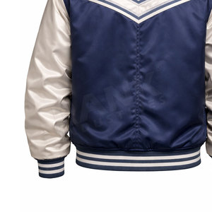 Chaqueta de Invierno Estilo Urbano, Chaqueta Varsity de Satén, Uso Diario Informal, Chaqueta Varsity de Satén - Product Image 6
