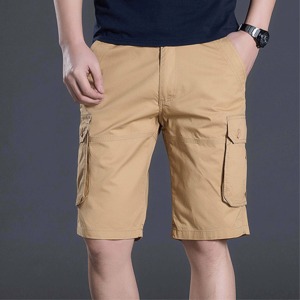 Short cargo personnalisable pour homme – Short de sport décontracté, coupe mi-longue, séchage rapide, respirant, matière douce, fermeture éclair - Product Image 4