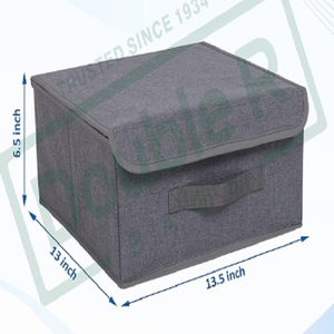 Foldable Fabric Storage Cube <b>Box</b> with Lid Closet Organizer Bin and Carry Handles for Bedroom Wardrobe Shelves and Home - Product Image 4