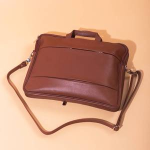 Classic Leather <b>Laptop</b> Briefcase Brown Shoulder Bag Protective Handle Closure - Brown Bag Leather - Product Image 1
