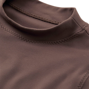 Conjunto de Yoga sin Costuras de Cintura Alta, Color Sólido, Top Corto con Cuello Alto, Leggings Largos sin Mangas, Ropa Deportiva de Dos Piezas - Product Image 4