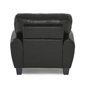 Modern <b>Retro</b> Styling 1pc Black Faux Leather Cover Living Room <b>Chair</b> Modern Home Furniture - Product Image 5