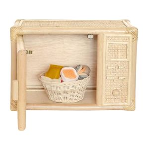 Juguetes de Mimbre para Niños, Hornos de Mimbre, Juego de Juguetes de Cocina de Imitación de Madera y Mimbre para Niños, Juego de Cocina Infantil - Product Image 4