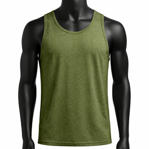 Camiseta sin Mangas para Hombre, Transpirable, Ecológica, Ligera, de Secado Rápido, con Logotipo Frontal en Color Sólido, Precio Económico, Superventas - Product Image 2