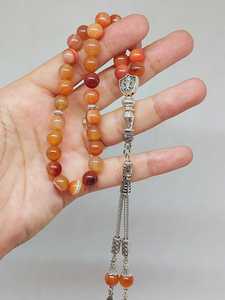 Chapelet musulman fait main en résine et agate, perles de prière islamiques pour l'Aïd, le Ramadan, décoration de la maison, cadeau - Product Image 3
