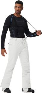 Pantalones de Esquí Impermeables Blancos para Mujer, 10000 mm, Poliéster Sintético Aislado, Cierre de Botones, Ropa de Nieve para Adultos - Product Image 5