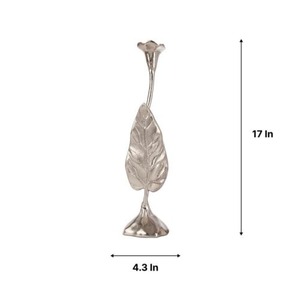 Grand Porte-Bougie Feuille d'Argent Jules – Élégant Support en Aluminium pour Bougies, Décoration Botanique Inspirée de la Nature pour un Toucher de Luxe - Product Image 4