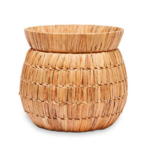 Panier en jacinthe d'eau de qualité exceptionnelle pour la présentation de fleurs, paniers multi-usages tissés à la main - Product Image 1