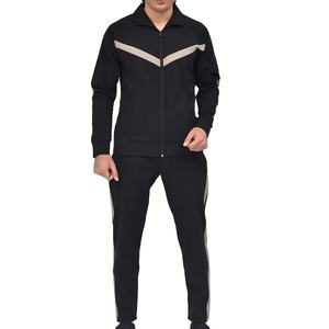 Ensemble de survêtement athlétique pour homme avec logo personnalisé, pour l'automne, jogging, spandex, polyester, fermeture éclair, vêtements de sport actifs - Product Image 1