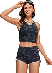 Nouvelle Arrivée : Short de Bain Femme Taille Haute, Bas de Maillot de Bain Ajustable avec Fronces Latérales, Short de Natation Tendance - Product Image 4