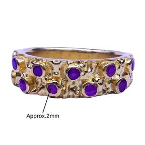 Wedding Wear 925 Sterling Silver Gold Plated Jewelry Ruby Gemstone Women Wear Classic <b>Couple</b> <b>Ring</b> - Product Image 2