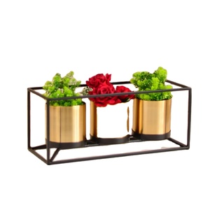 Vase en métal moderne de luxe Vase de table décoratif Accent d'intérieur de maison artistique pour salon et bureau - Product Image 4