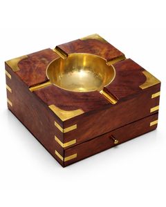Cenicero de Madera y Latón Hecho a Mano, Cenicero Decorativo para Cigarros, Cenicero de Mesa para Hogar, Oficina, Bar, Escritorio - Product Image 5